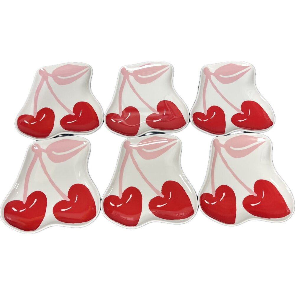 Target Room Essentials Melamine Figural Cherries Plates  LOT OF 6 BRAND NEW!